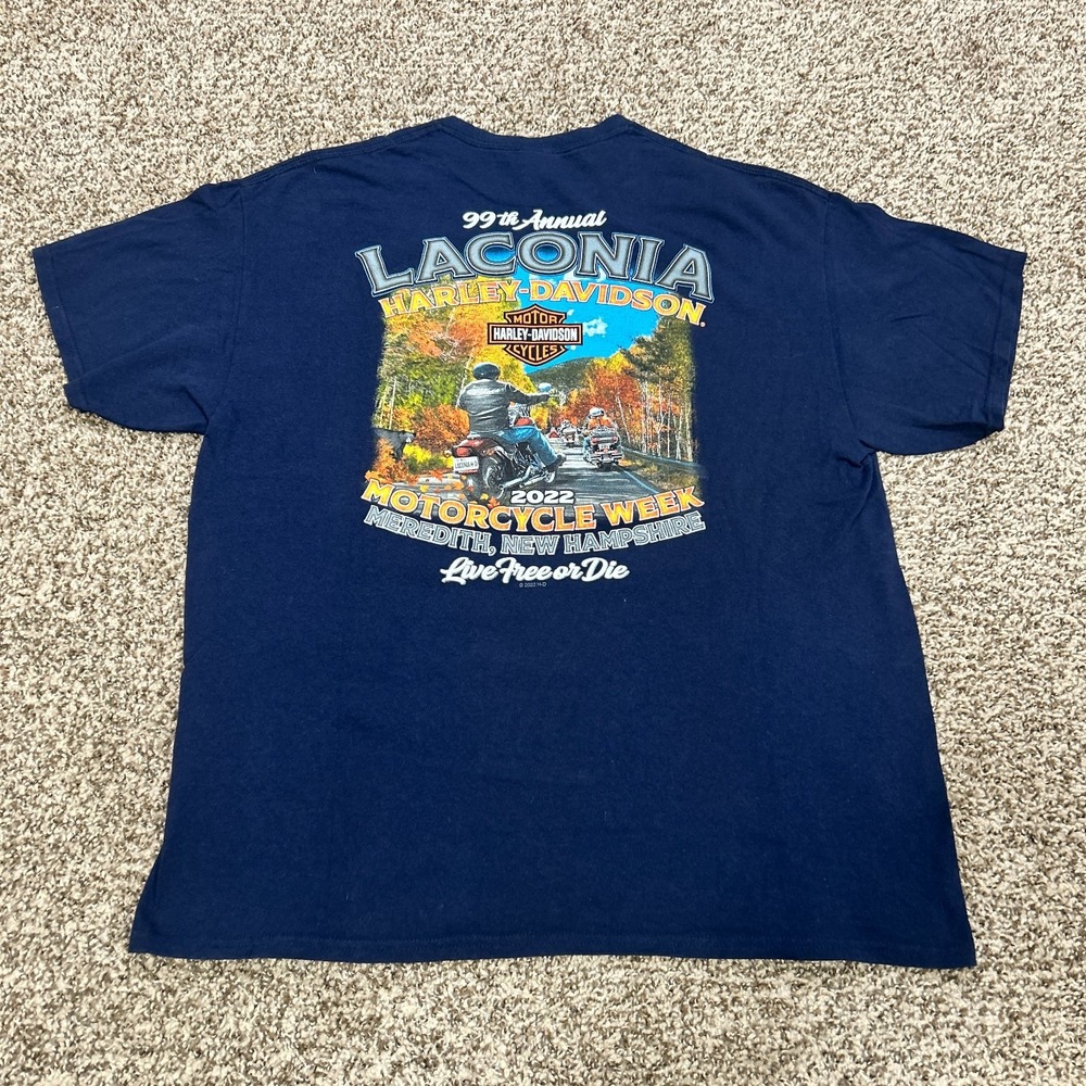 Harley Davidson Graphic T-Shirt Men's XL Bike Week New Hampshire 2022